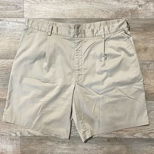 Nike Tan Khaki Pleated Golf Shorts